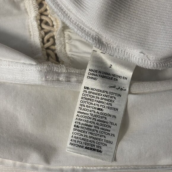 Chicos Zenergy White Zip-Up Jacket With Crochet Trim Chicos Size 2 - Picture 11 of 14